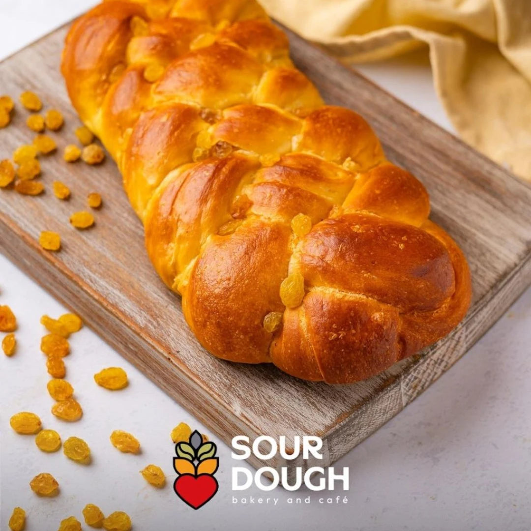 Sourdough Braided Brioche With Raisins