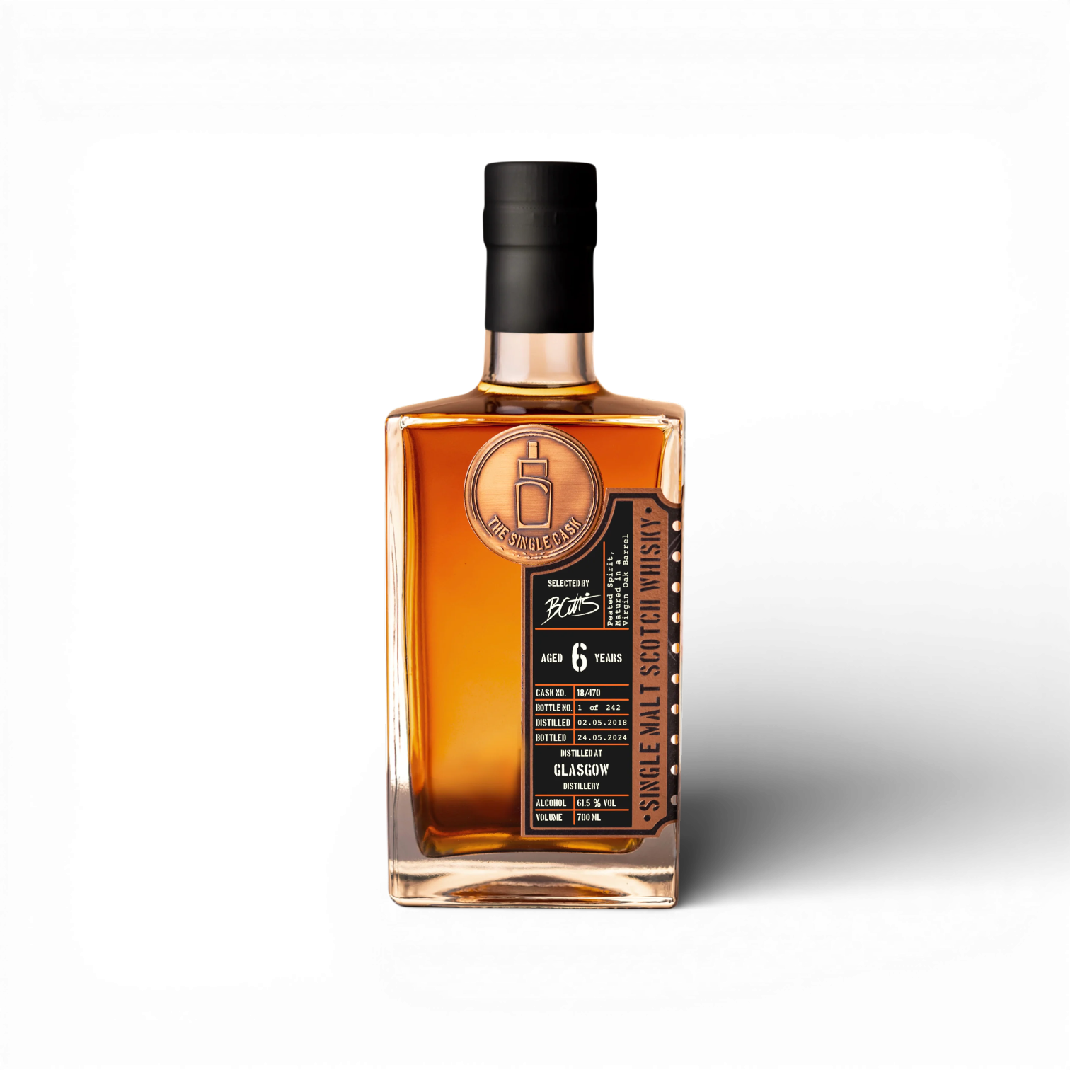 Glasgow 6 Year Peated Whisky - 700ml